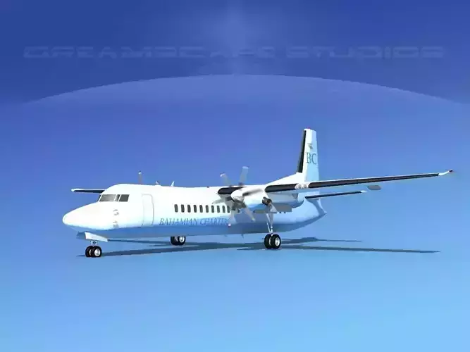 Fokker 50 Bahamian Charters 3D model
