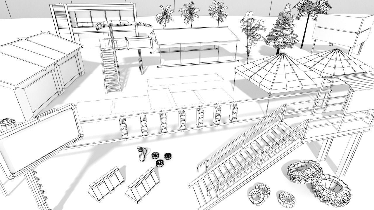 This Race Track Construction Kit - Add-on Pack B Low-poly 3D model_4