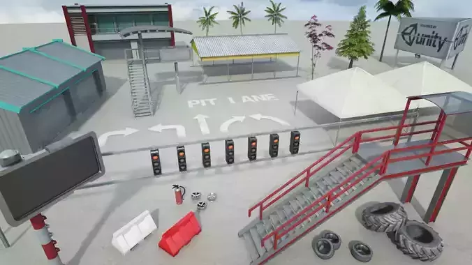 This Race Track Construction Kit - Add-on Pack B Low-poly 3D model