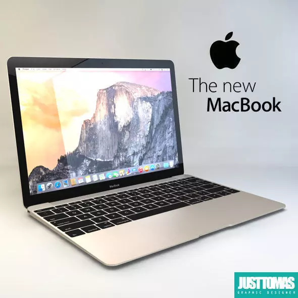 Apple MacBook 2015 Low-poly 3D model_0