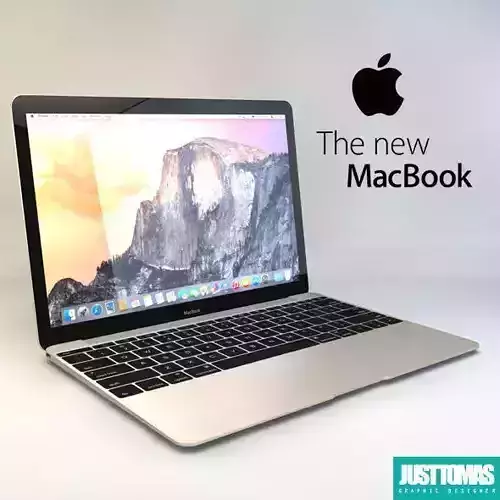 Apple MacBook 2015 Low-poly 3D model