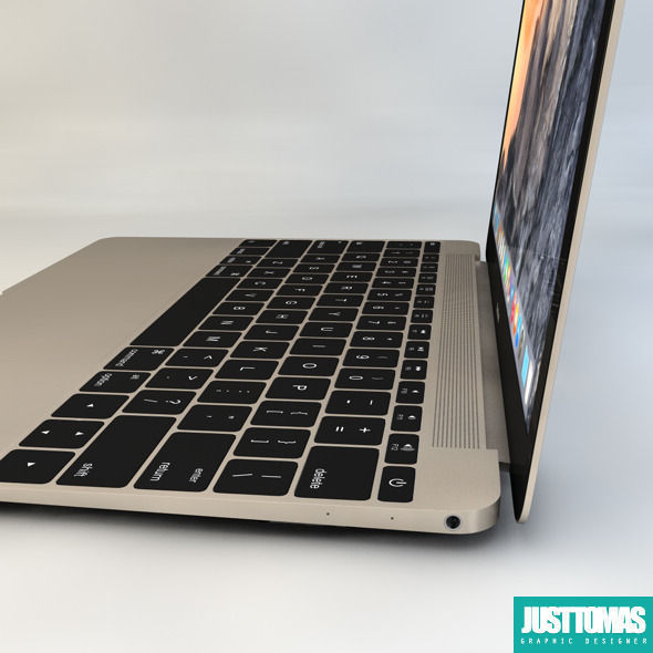 Apple MacBook 2015 Low-poly 3D model_6