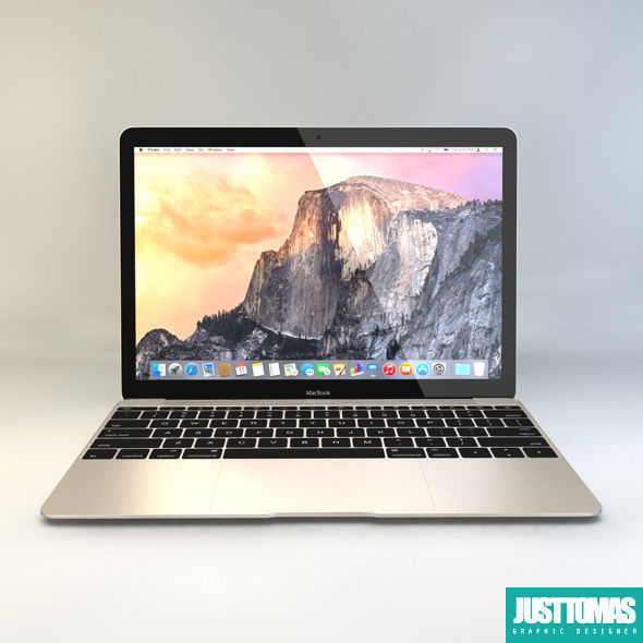 Apple MacBook 2015 Low-poly 3D model_1