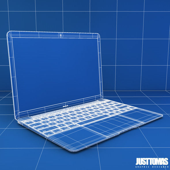 Apple MacBook 2015 Low-poly 3D model_11
