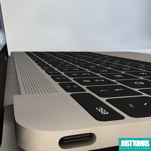 Apple MacBook 2015 Low-poly 3D model_8