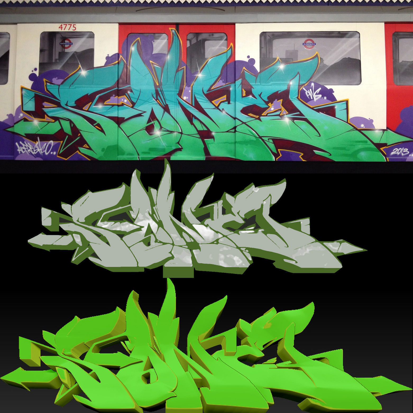 Sone Graffiti 3D print model_1