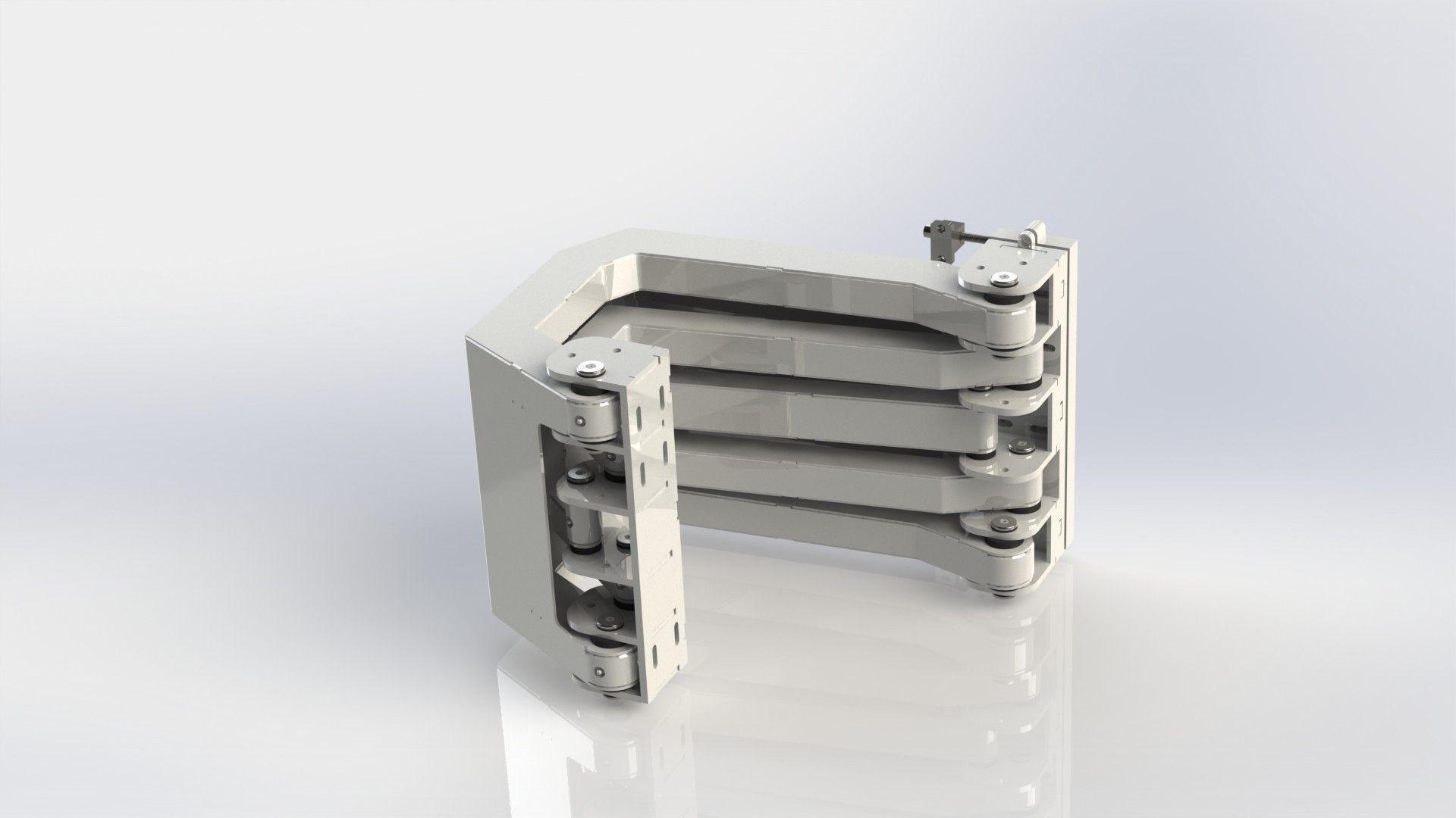 Marine Pantograph Hinge AISI 316 satin finish 3D model_2