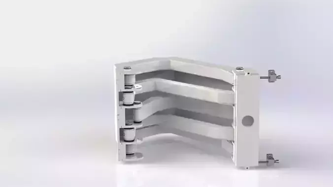 Marine Pantograph Hinge AISI 316 satin finish 3D model