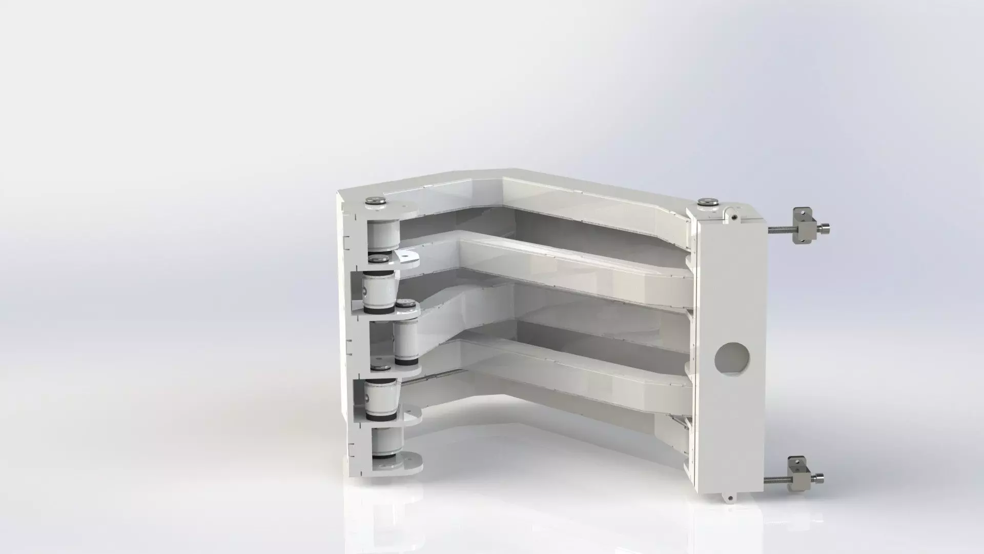 Marine Pantograph Hinge AISI 316 satin finish 3D model_0