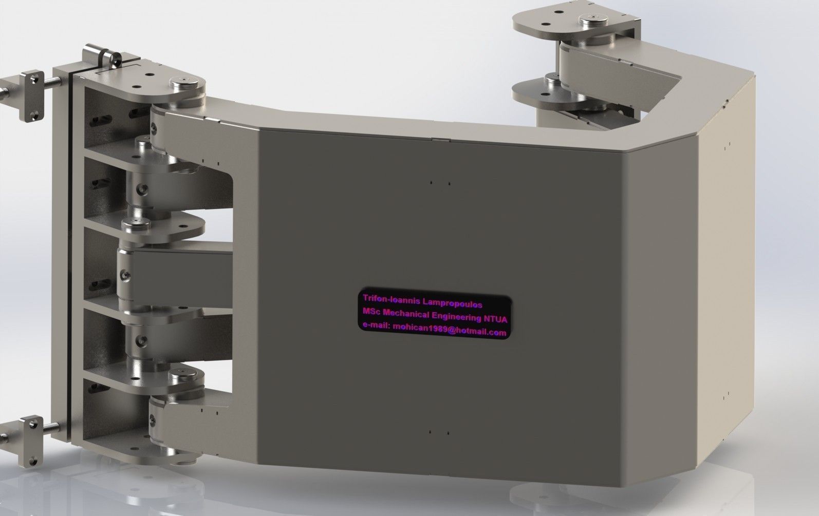 Marine Pantograph Hinge AISI 316 satin finish 3D model_4