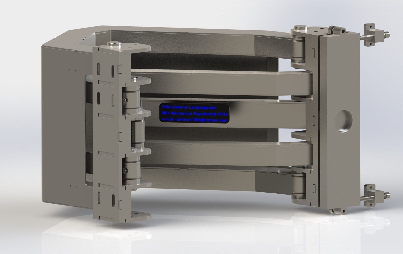 Marine Pantograph Hinge AISI 316 satin finish 3D model_3