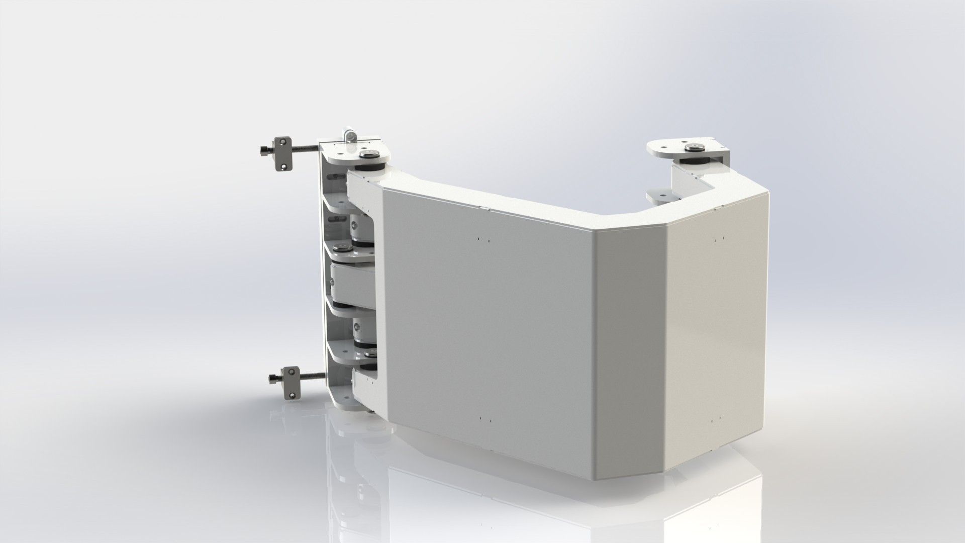 Marine Pantograph Hinge AISI 316 satin finish 3D model_1