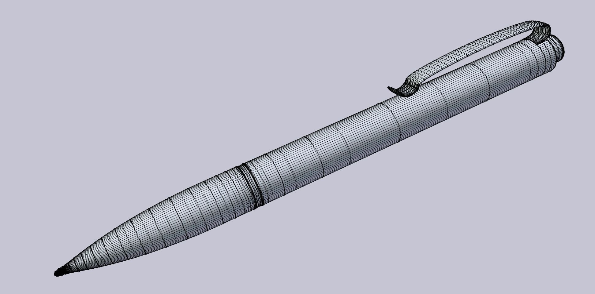 Blue Pen 3D Model OBJ 3DS FBX BLEND