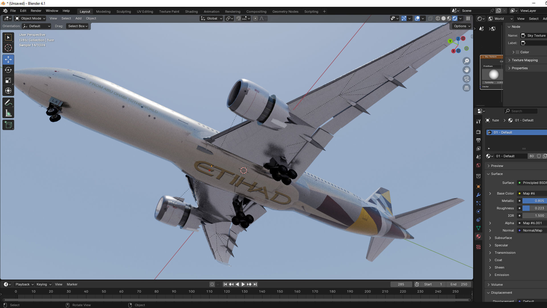 Boeing 787-9 Etihad airways livery Low-poly 3D model_20