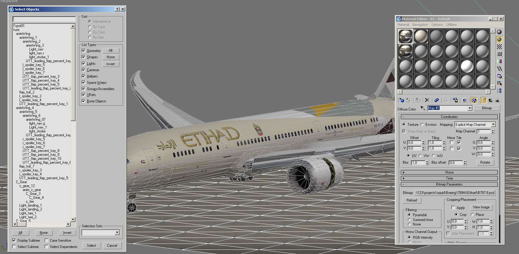 Boeing 787-9 Etihad airways livery Low-poly 3D model_14