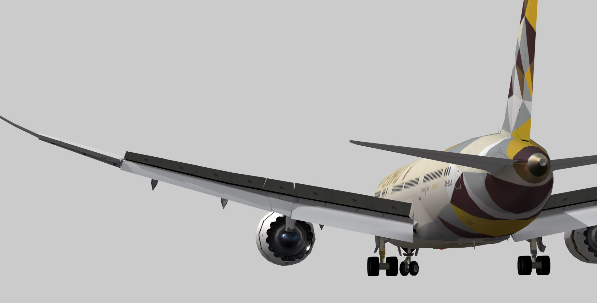 Boeing 787-9 Etihad airways livery Low-poly 3D model_4
