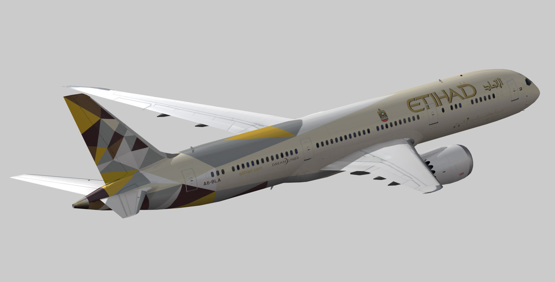 Boeing 787-9 Etihad airways livery Low-poly 3D model_9