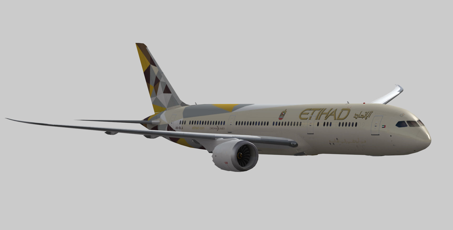 Boeing 787-9 Etihad airways livery Low-poly 3D model_8