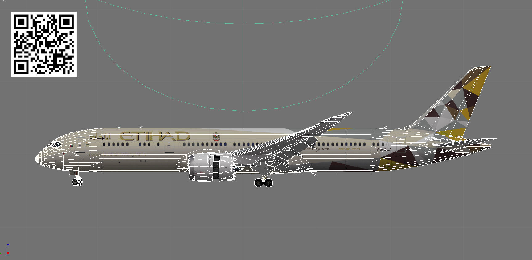 Boeing 787-9 Etihad airways livery Low-poly 3D model_13