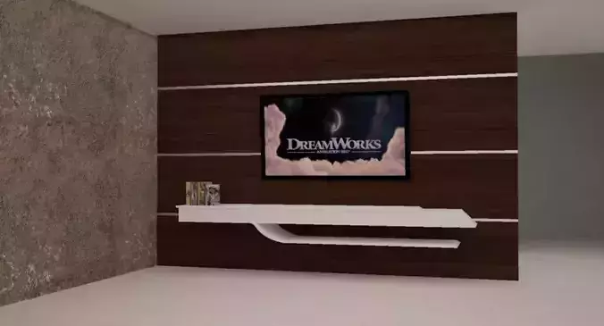 Entertainment center TV Low-poly 3D model