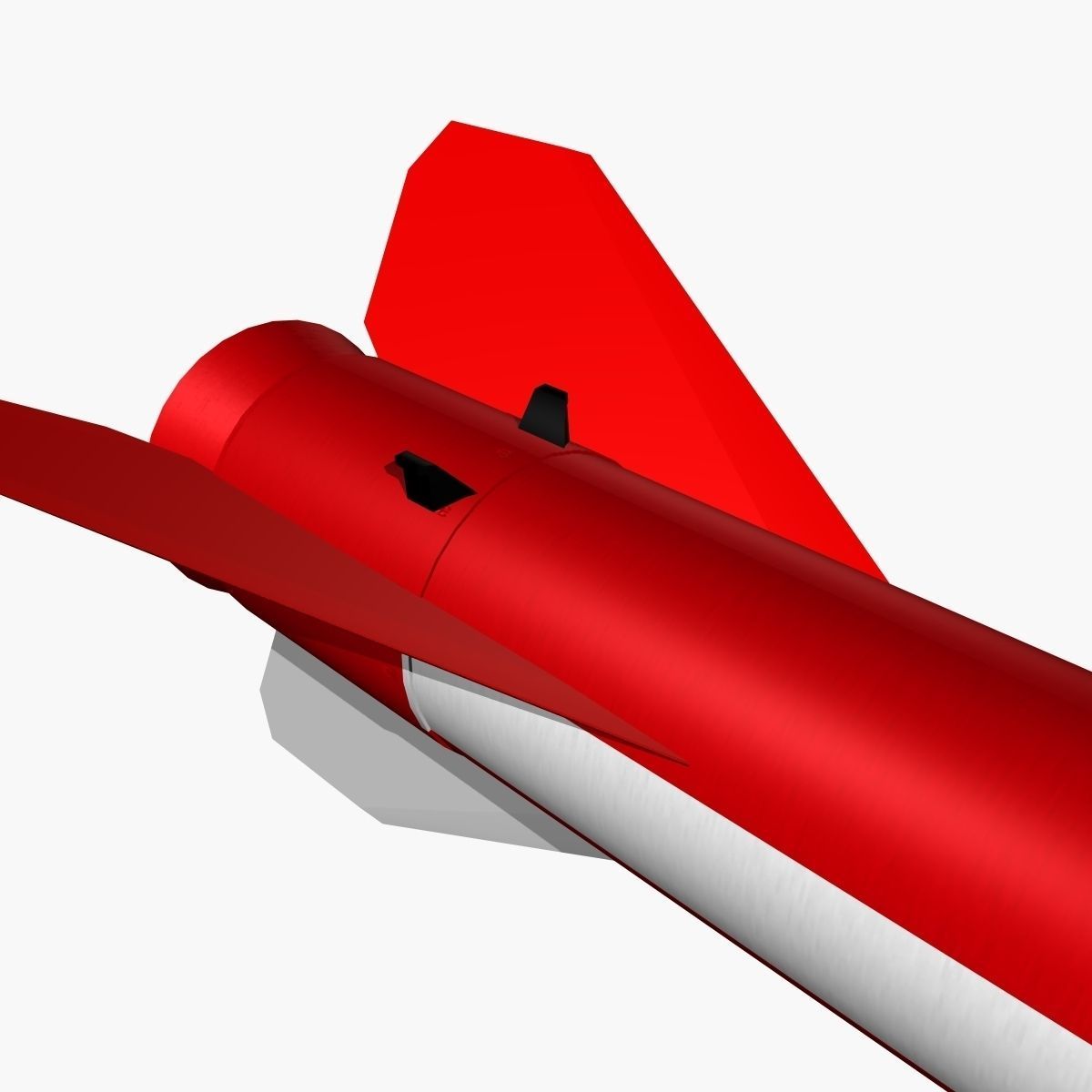 Black Brant III Sounding Rocket Low-poly 3D model_6