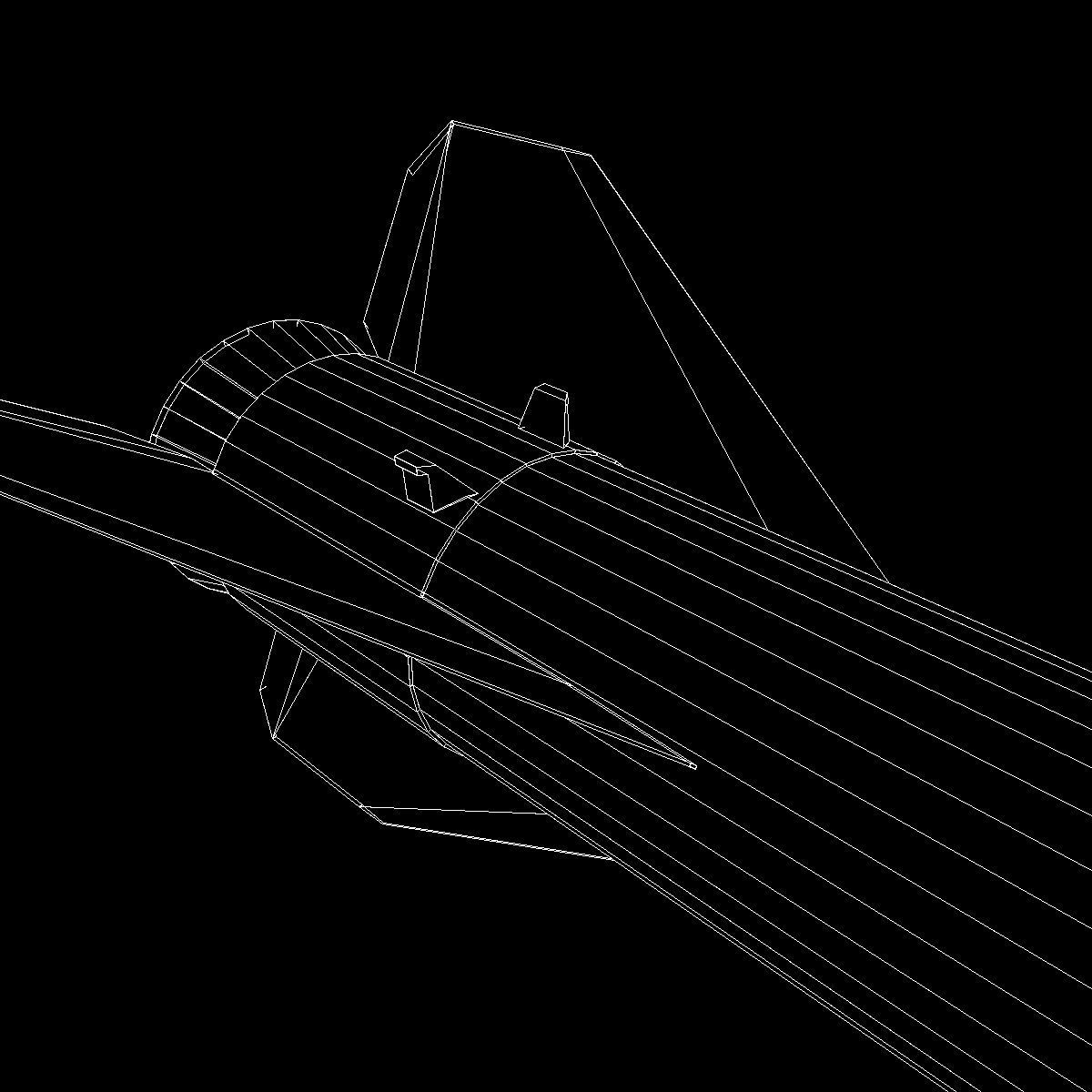 Black Brant III Sounding Rocket Low-poly 3D model_16