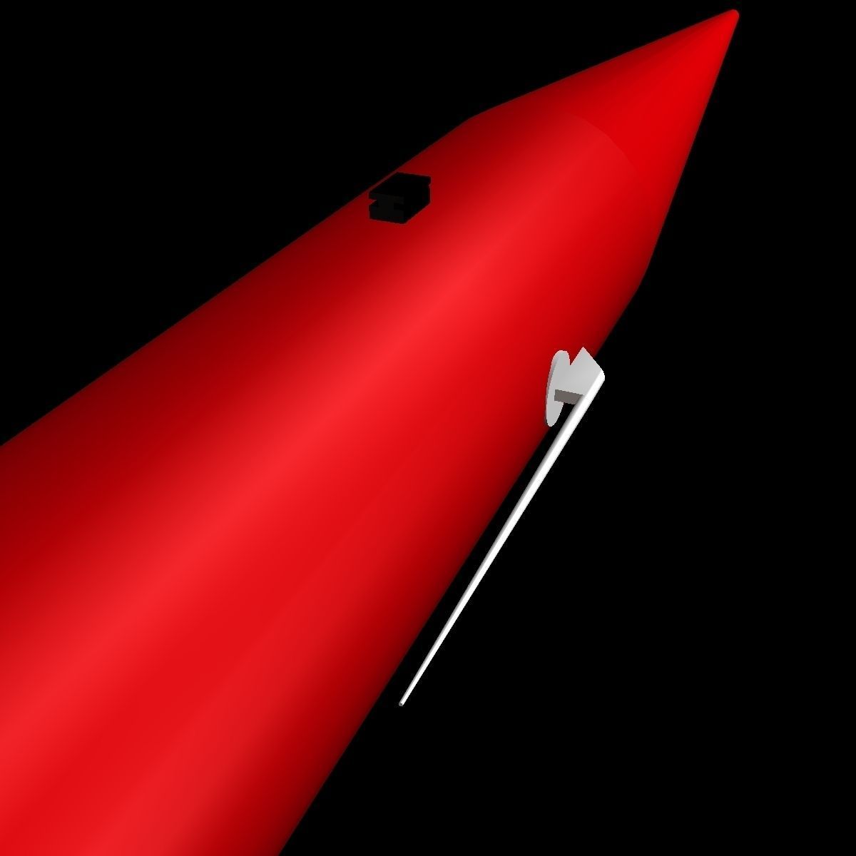 Black Brant III Sounding Rocket Low-poly 3D model_9