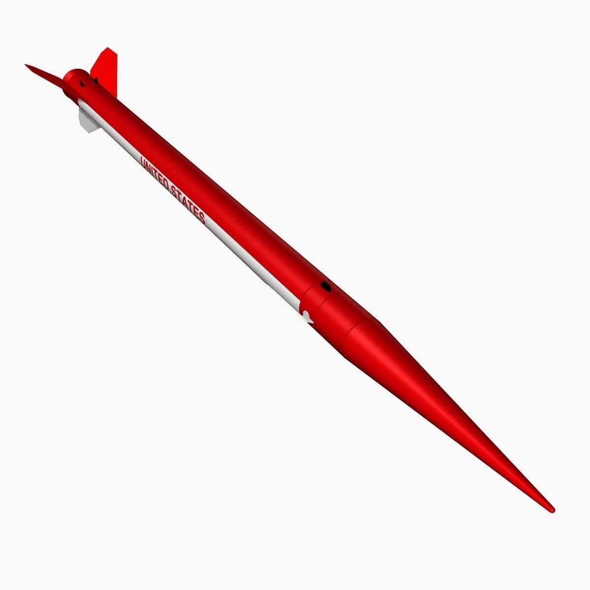 Black Brant III Sounding Rocket Low-poly 3D model_2