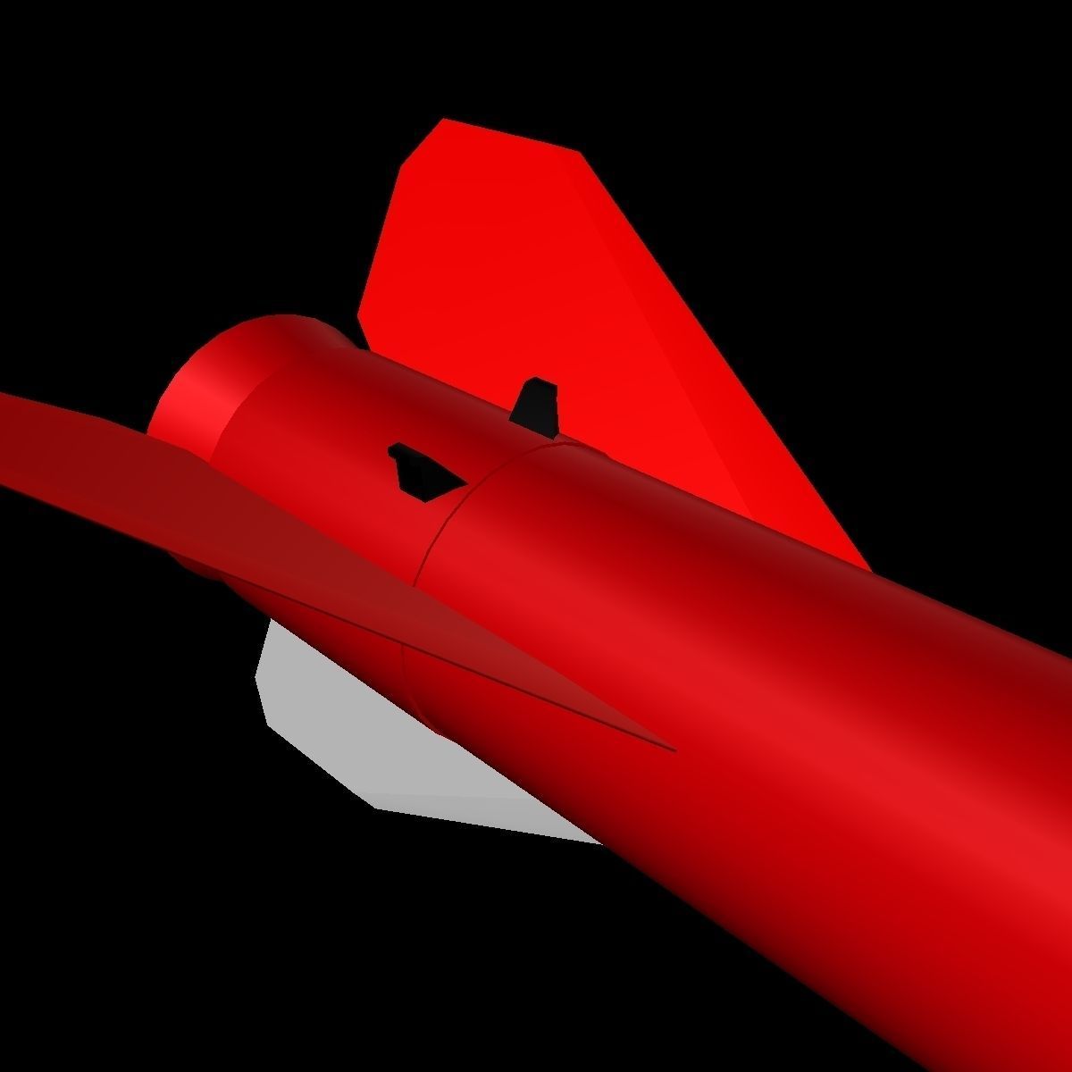 Black Brant III Sounding Rocket Low-poly 3D model_12