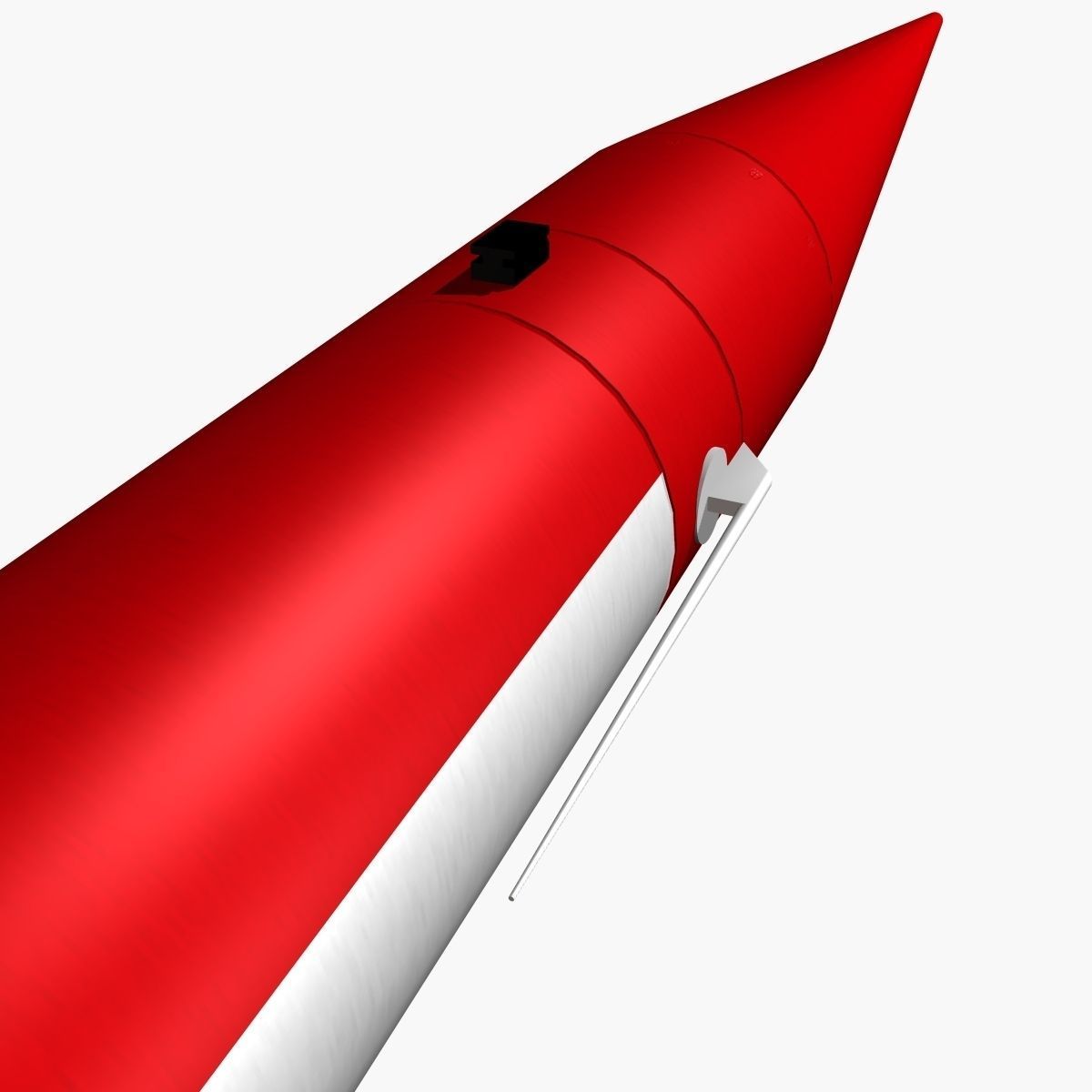 Black Brant III Sounding Rocket Low-poly 3D model_4