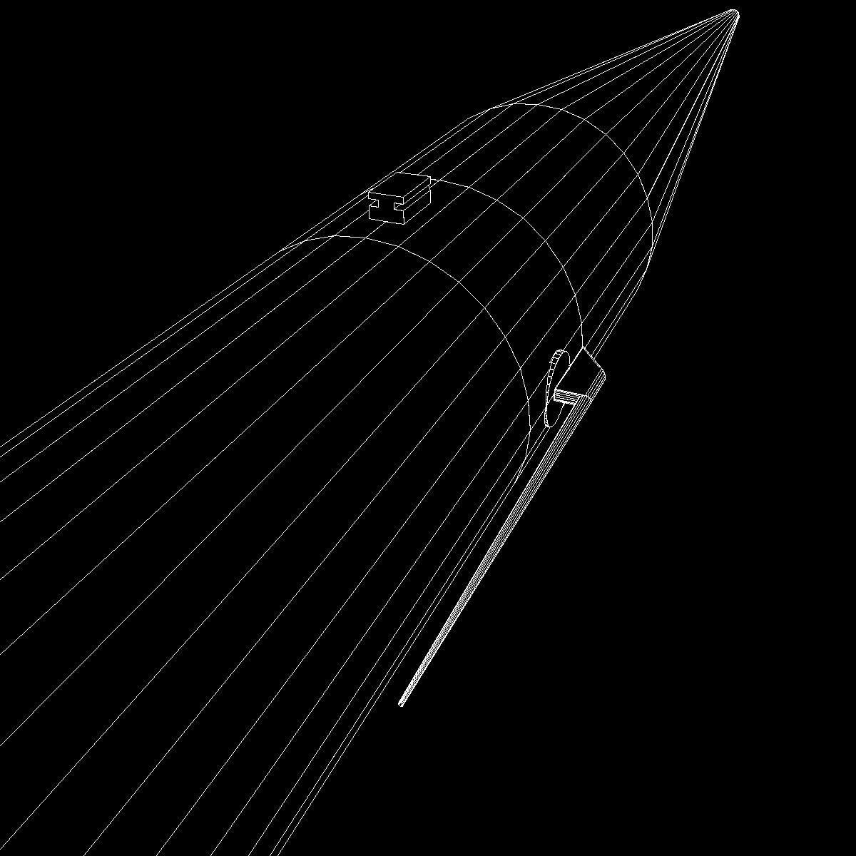 Black Brant III Sounding Rocket Low-poly 3D model_14