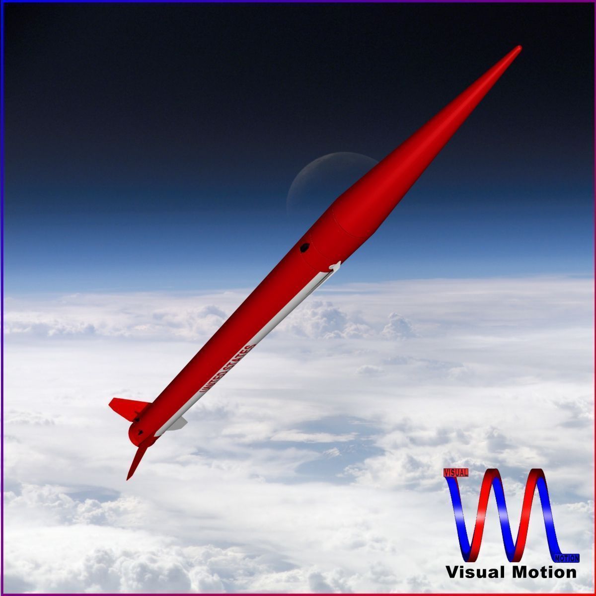 Black Brant III Sounding Rocket Low-poly 3D model_1