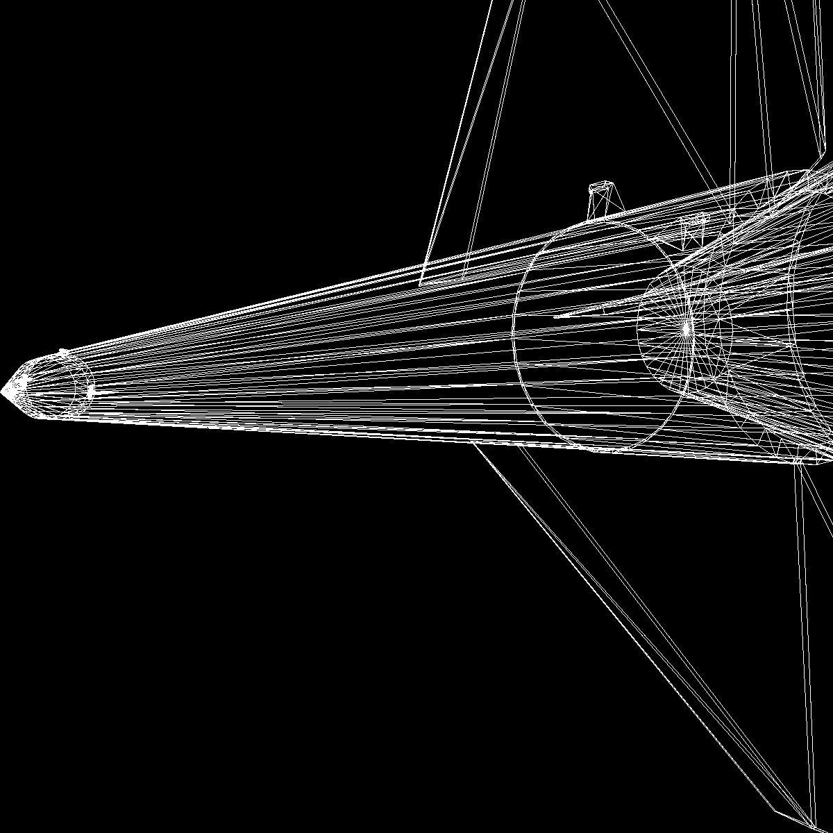 Black Brant III Sounding Rocket Low-poly 3D model_27