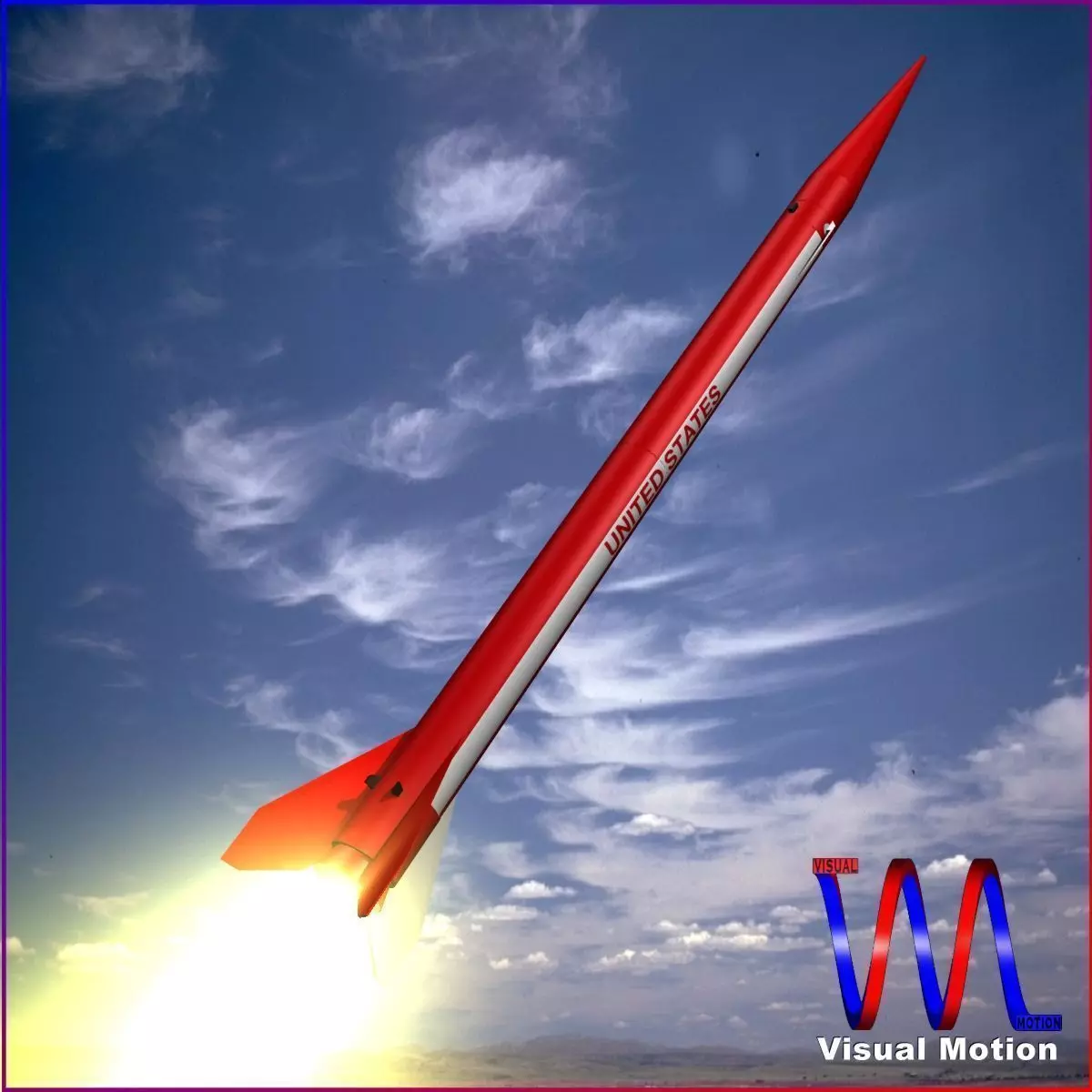 Black Brant III Sounding Rocket Low-poly 3D model_0