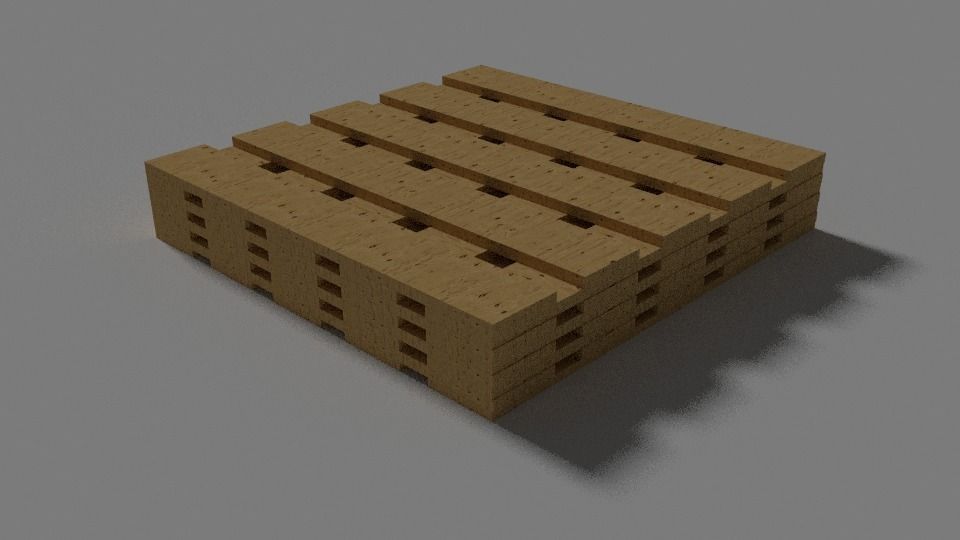 Wooden Pallets Free low-poly 3D model_3