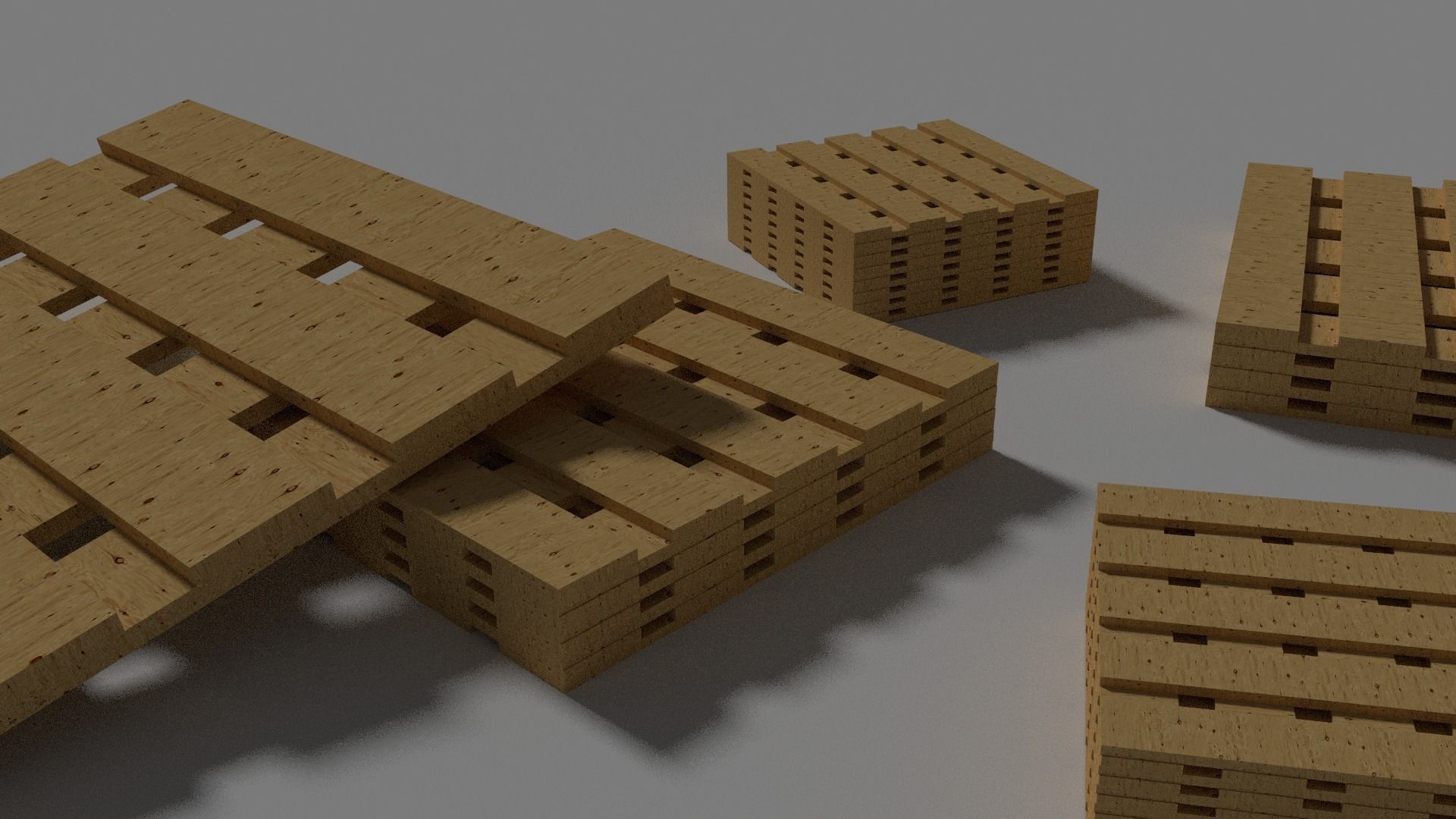 Wooden Pallets Free low-poly 3D model_0