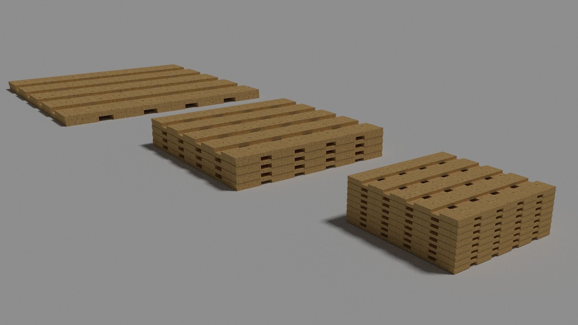 Wooden Pallets Free low-poly 3D model_1