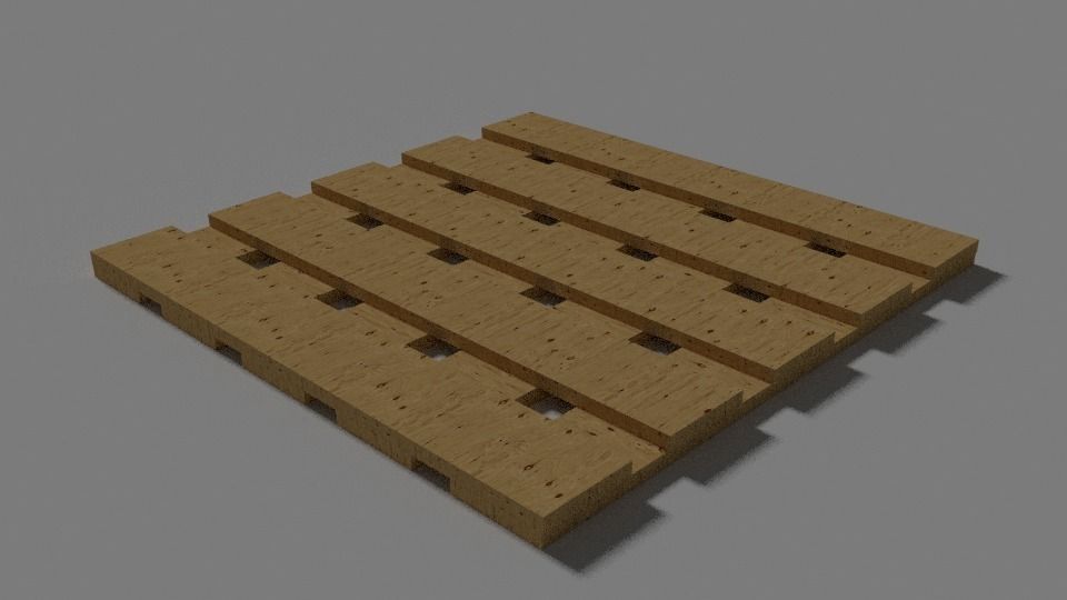 Wooden Pallets Free low-poly 3D model_2