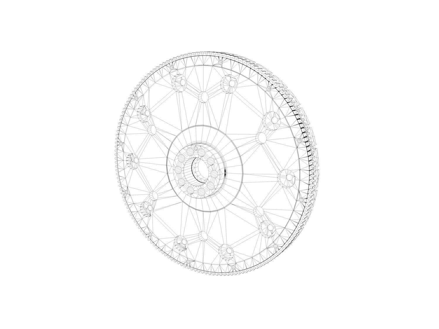 Flywheel metal Free 3D model_5