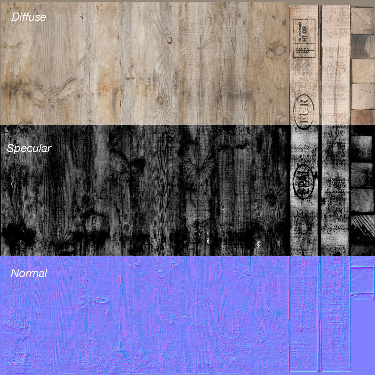 European pallets collection Low-poly 3D model_8