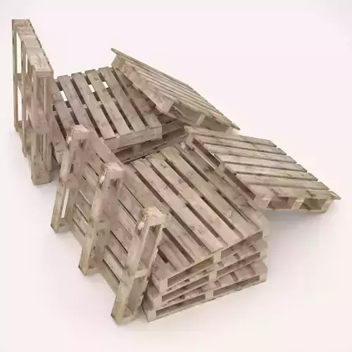 European pallets collection Low-poly 3D model
