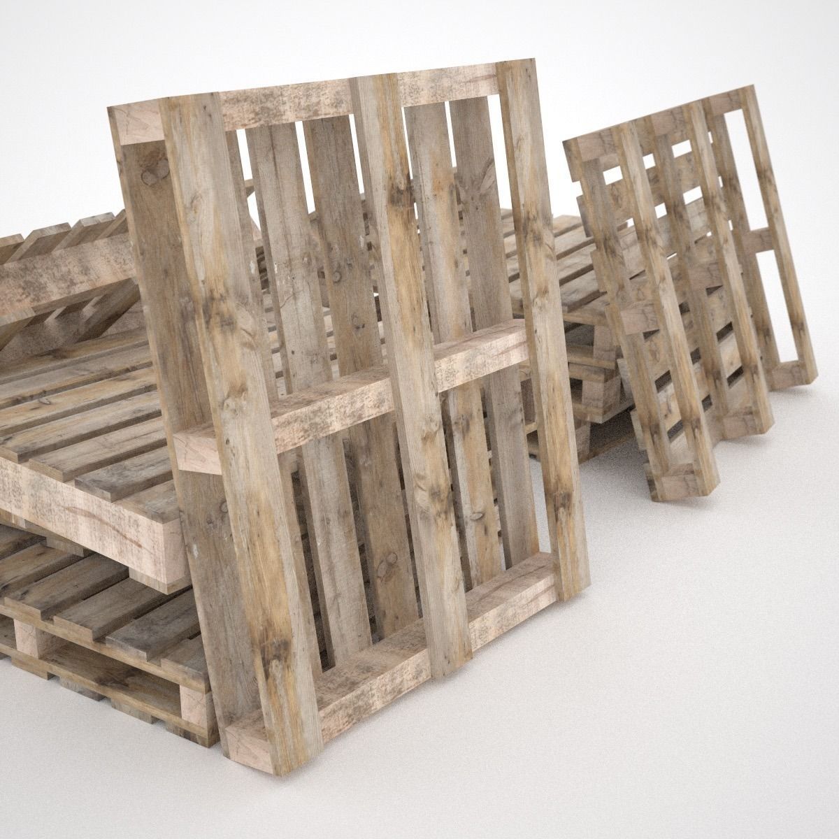 European pallets collection Low-poly 3D model_1