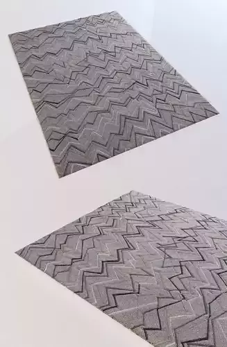 Carpet rug with zigzag patterns