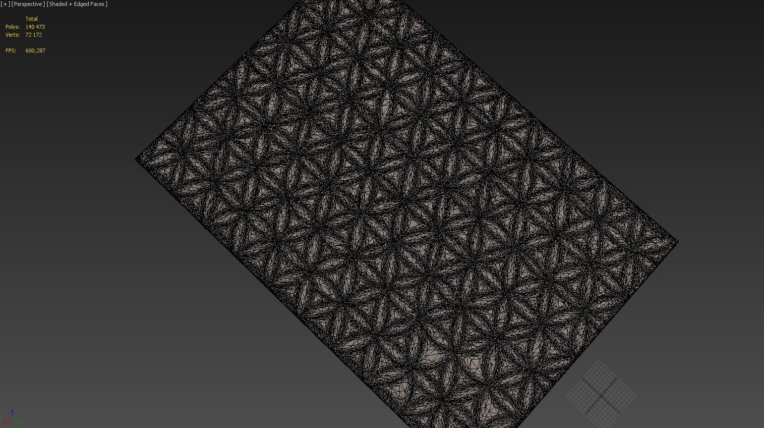 Carpet flower pattern 3D model_3