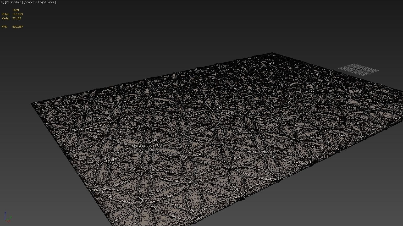 Carpet flower pattern 3D model_1