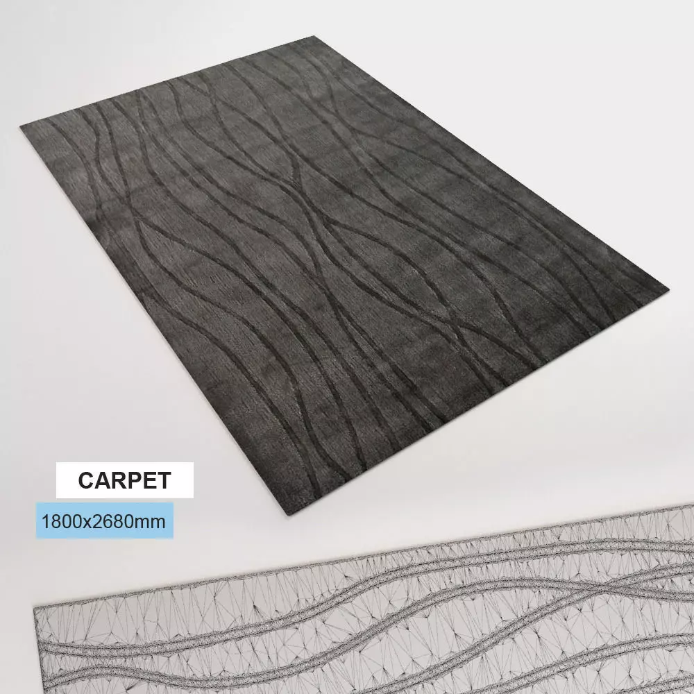 Carpet wavy lines 3D model_0