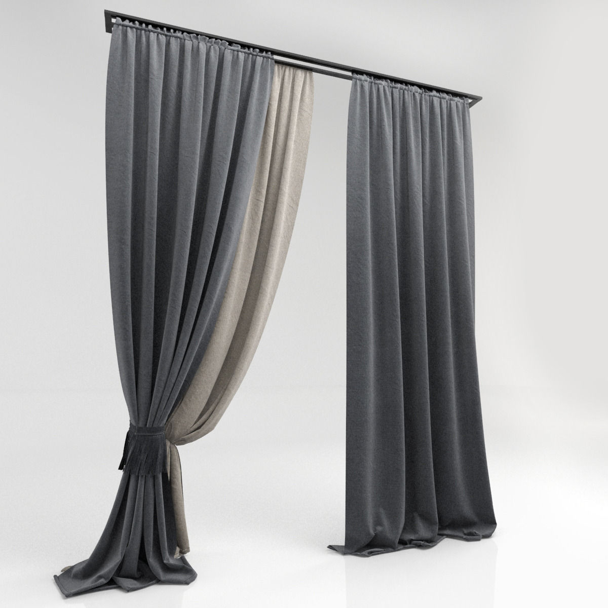 Curtains curtain 3D model_2