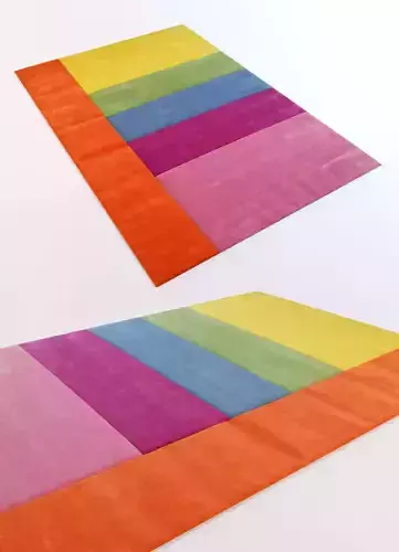 Carpet rainbow rug 3D model