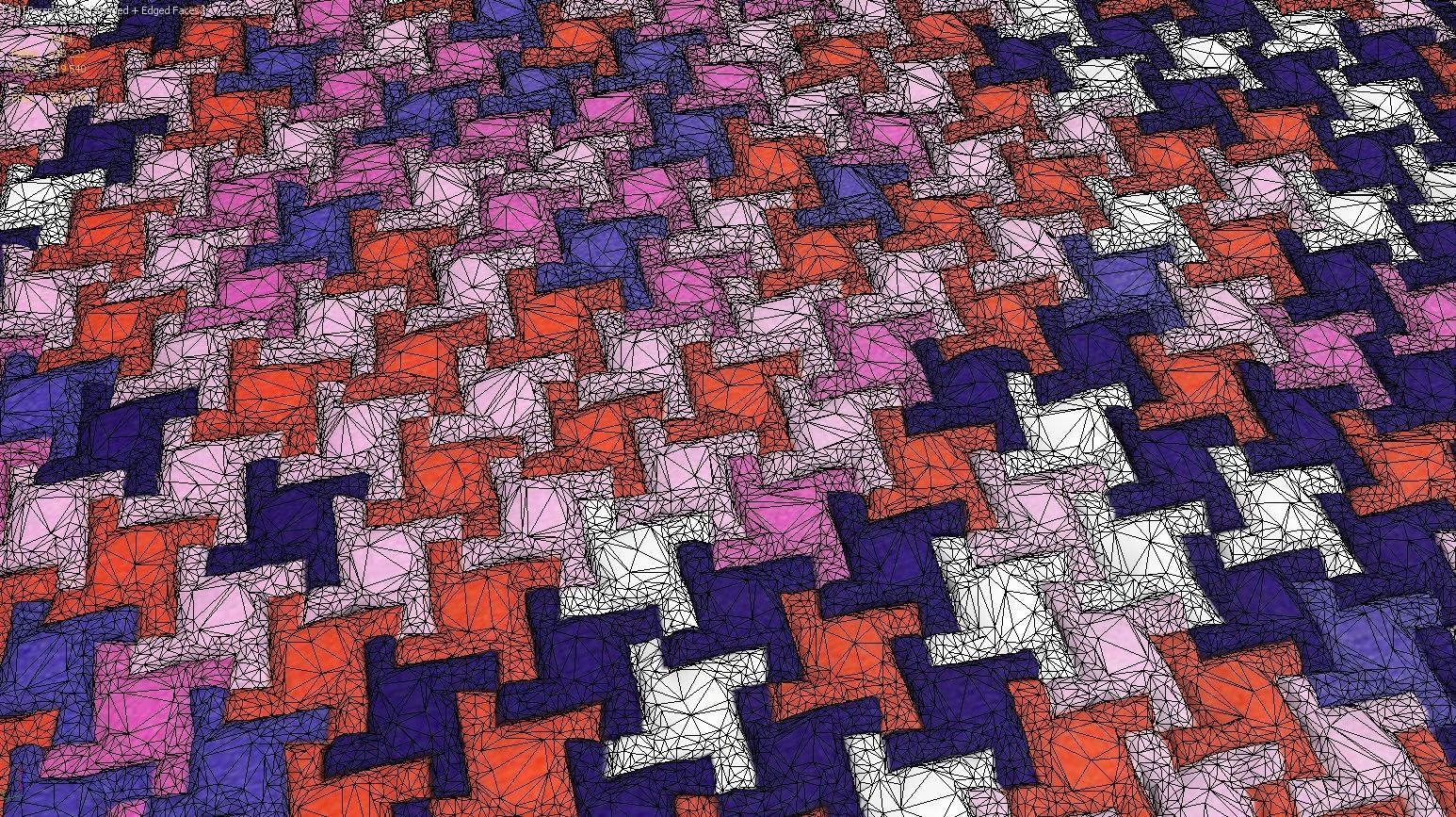 Carpet colorful square 3D model_1