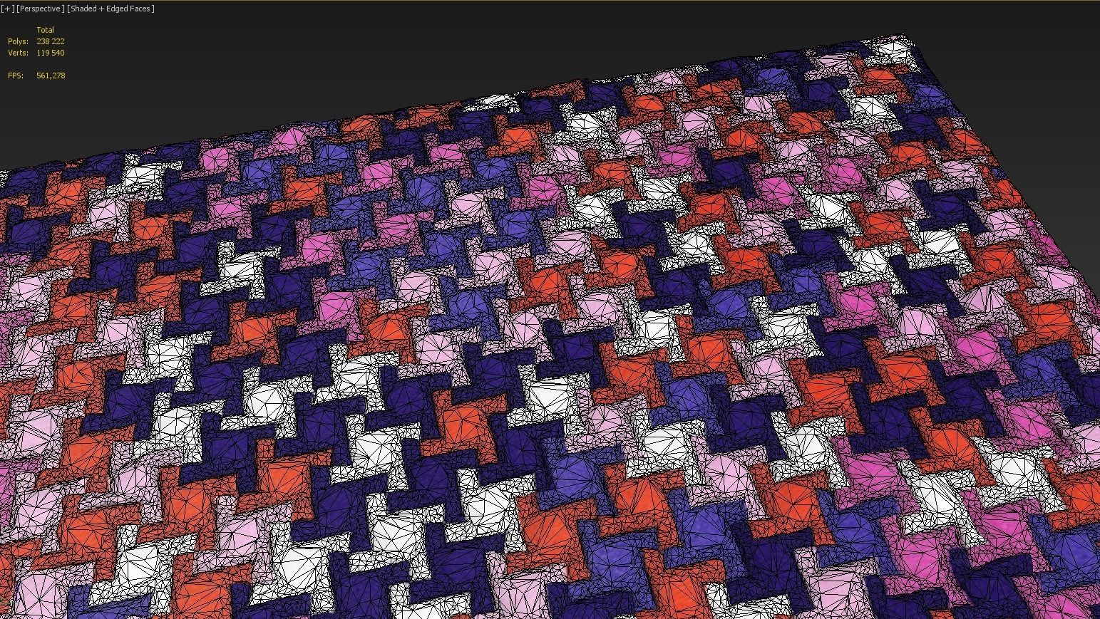 Carpet colorful square 3D model_3
